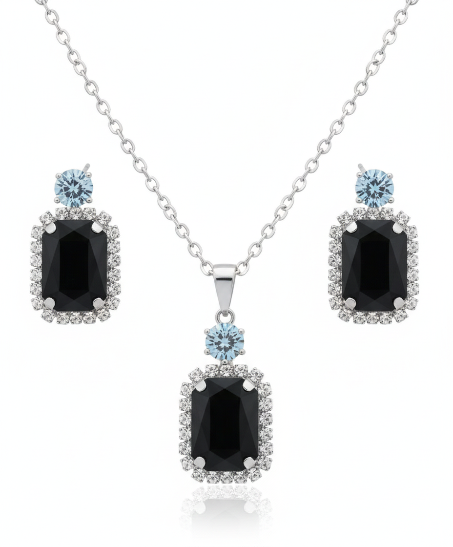 Emerald-Cut Halo Set