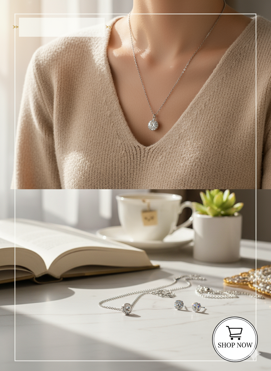 Floret Crystal Pendant Necklace