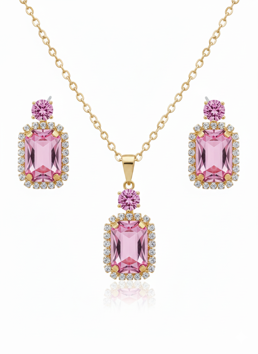 Emerald-Cut Halo Set