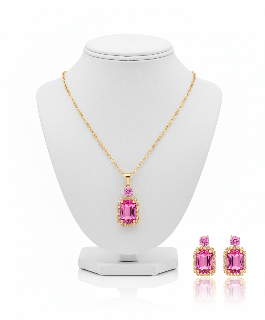 Emerald-Cut Halo Set