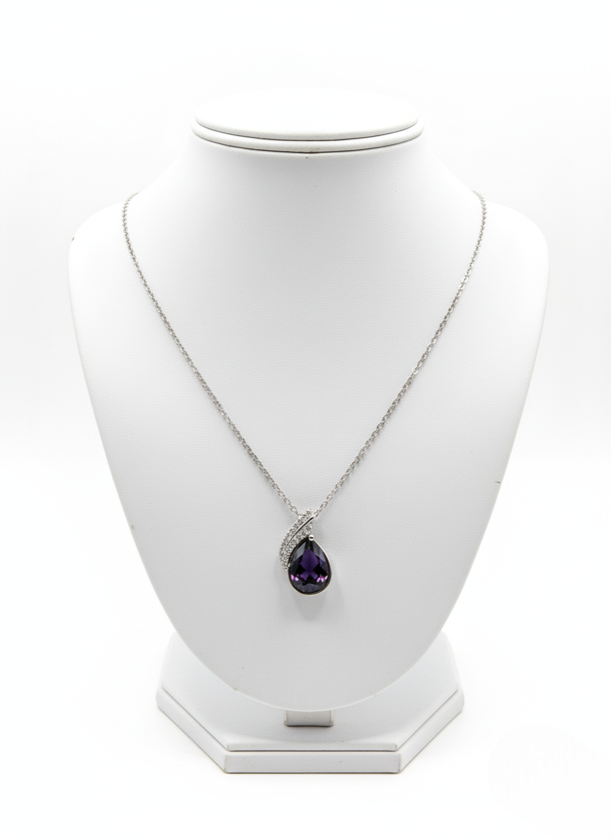 Regal Amethyst Tear Drop Pendant